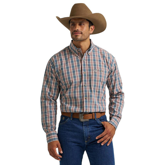 Men's George Strait Walnut Plaid Shirt