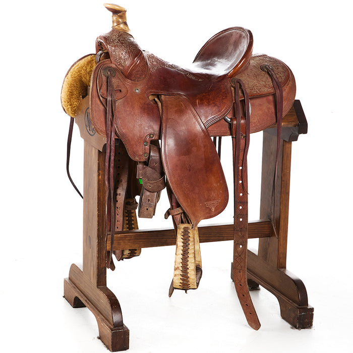 Used 15in 1/2 Breed Floral Ranch Roper