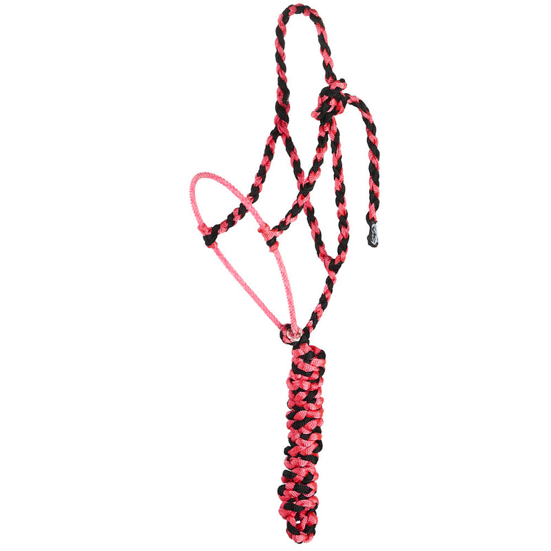 Black and Neon Pink Lariat Rope Noseband Muletape Halter