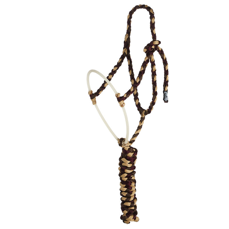 Burgundy, Chocolate and Sand Lariat Rope Noseband Muletape Halter