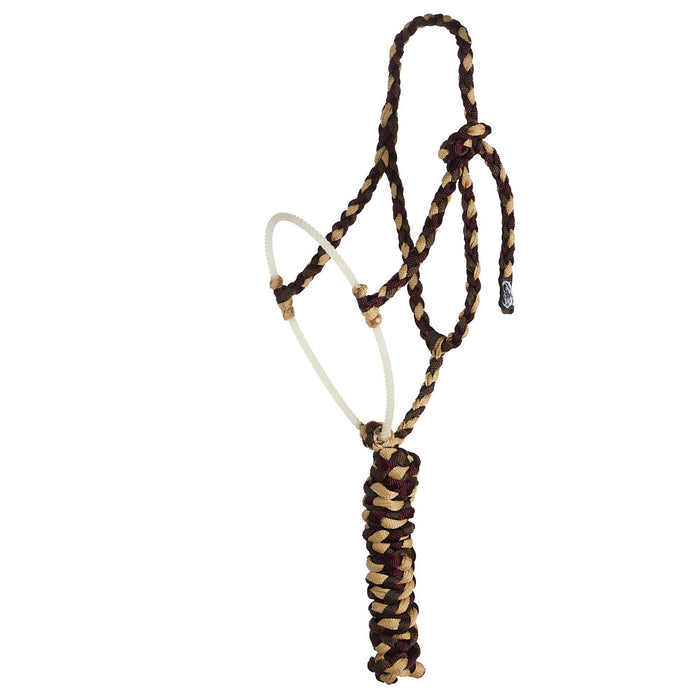 Burgundy, Chocolate and Sand Lariat Rope Noseband Muletape Halter