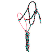 Black, Pink and Teal Lariat Rope Noseband Muletape Halter