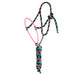 Black, Pink and Teal Lariat Rope Noseband Muletape Halter