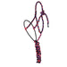 Purple, Pink and Black Lariat Rope Noseband Muletape Halter