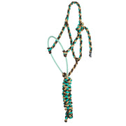 Sand, Chocolate and Teal Lariat Rope Noseband Muletape Halter