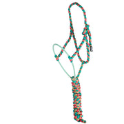 Teal, Pink and Sand Lariat Rope Noseband Muletape Halter