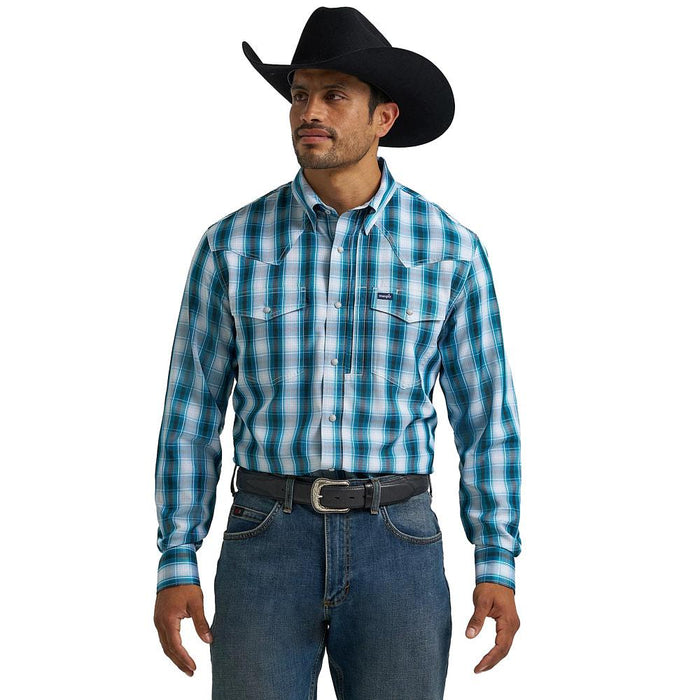 Men's Turquoise Performance Snap Shirt