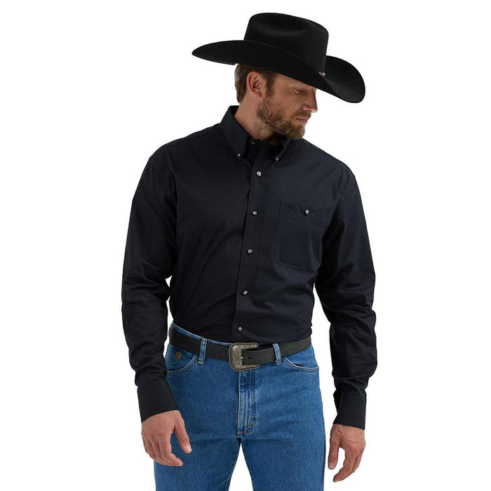 George Strait Solid Black Button Down Shirt