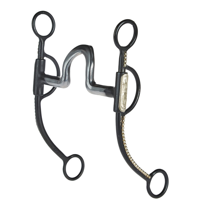 Dotted Black Steel Shank Spoon Bit