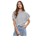 Women's White & Black Striped Knit Top