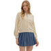 Women's Cream Button Up Cardigan