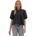 Women's Black Pleated Top