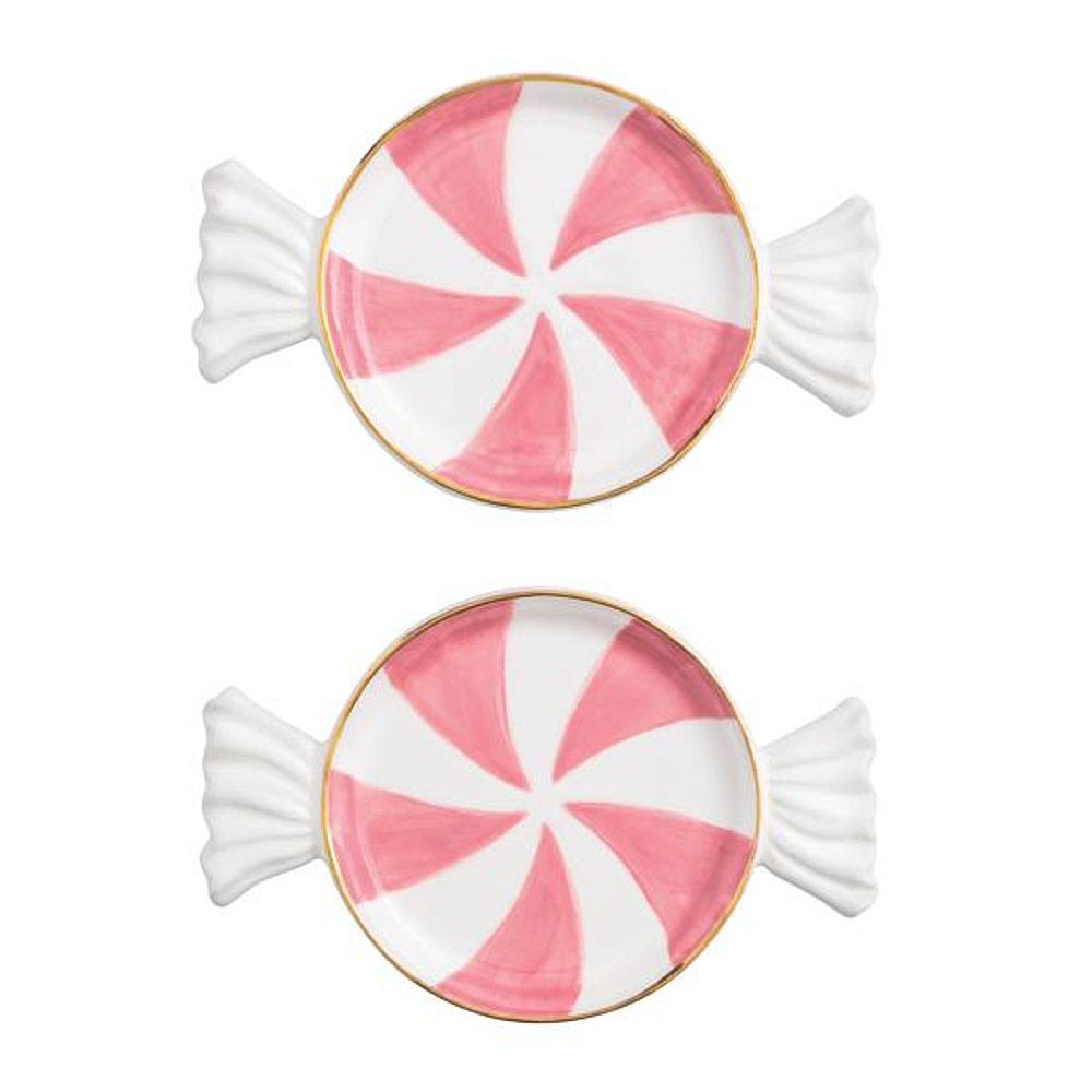 Mud Pie Set Di 2 Campane In Vetro Con Base Smerlata In Marmo – Diametri 17,8 E 25,4 Cm, Bianco