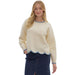 Women's Ivory with Contrast Trim Sweater