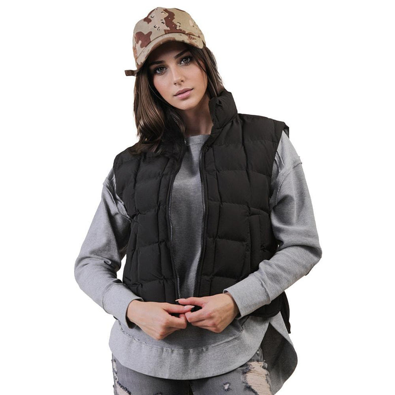 Women's Black Puffer Vest