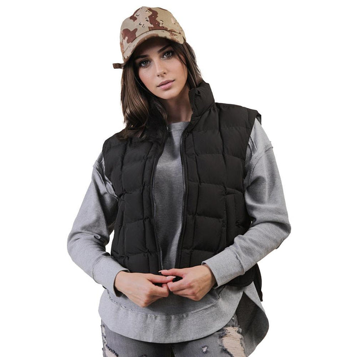 Women's Black Puffer Vest