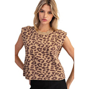 Women's Leopard Print Boxy Top