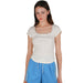 Women's White Lace & Bow Detail Top