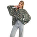 Women's Emerald Cream Print Button Blouse