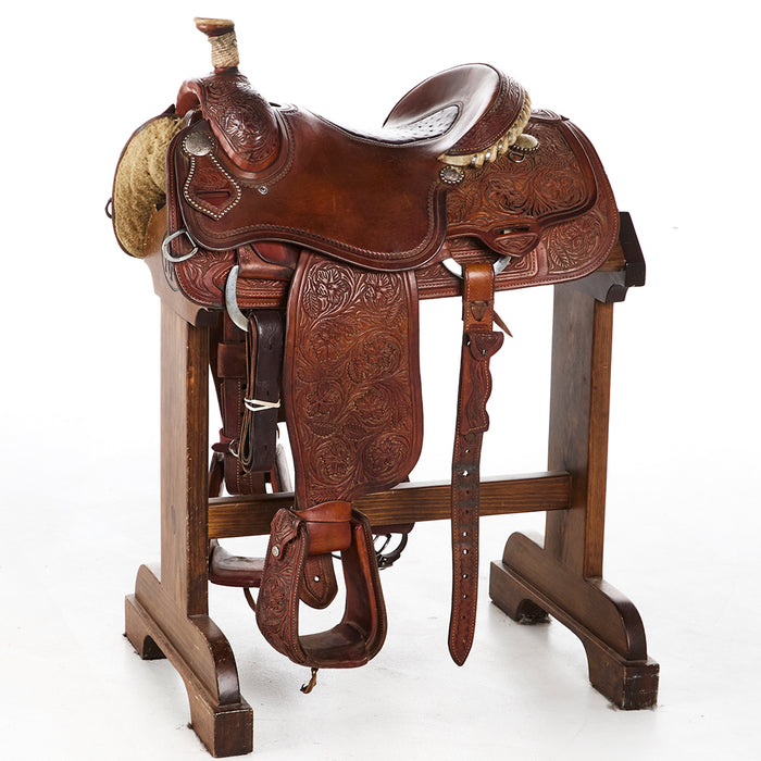Used 15.5in 3/4 Floral Calf Roper