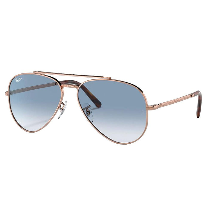 Rose Gold & Clear Blue Aviator Sunglasses