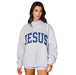 Women's Grey & Navy Reversible Jesus & God Is Good Sweatshirt