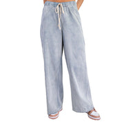 Women's Denim Striped Drawstring Pants