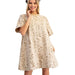 Women's Almond Latte Western Print Mini Dress