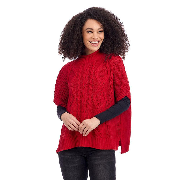 Women's Claude Cable Knit Red Sweater
