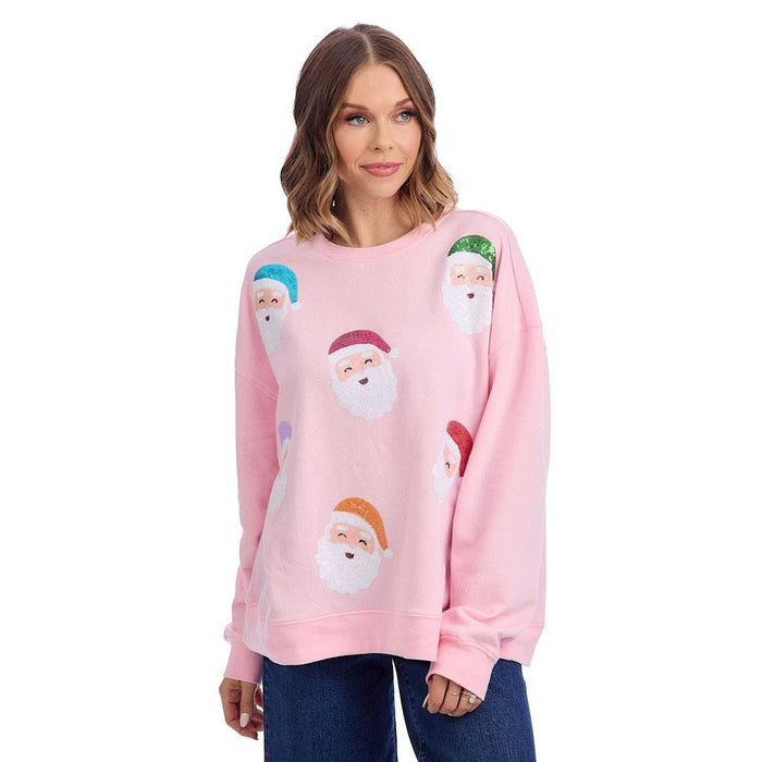 Women's Blush Santa Sparkle Sweatshirt