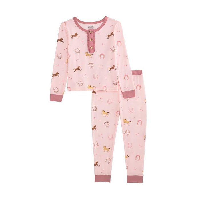 Girl's Pink Horseshoe Pajama Set