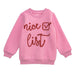 Girls Pink Nice List Sweatshirt