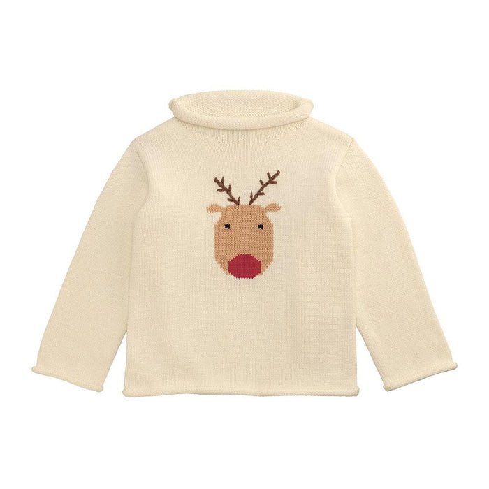 Boys Reindeer Roll Neck Sweater