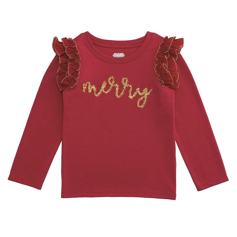 Girl's Red Merry Tinsel Tee Shirt