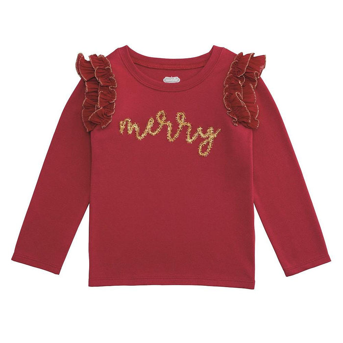 Girl's Red Merry Tinsel Tee Shirt