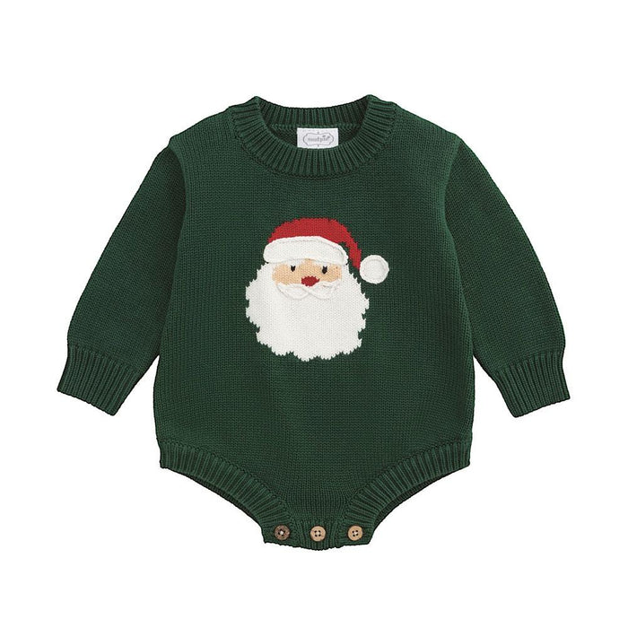 Boy's Green Santa Sweater Bubble