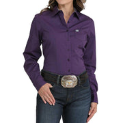 Women's Purple Stripe Stretch Shirt