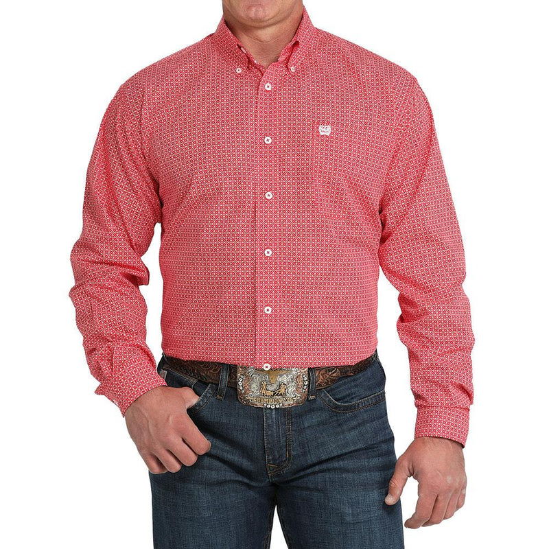 Men's Red Floral Print Shirt