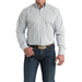 Men's White Stripe Long Sleeve Button Shirt