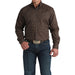 Men's Navy Print Long Sleeve Button Shirt