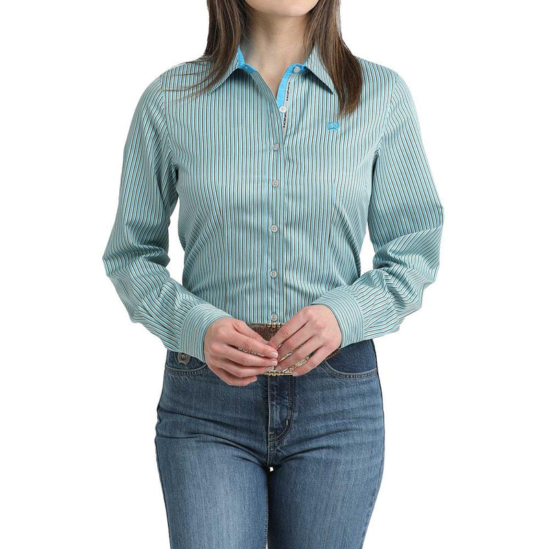 Women's Blue Multi Stripe Shirt