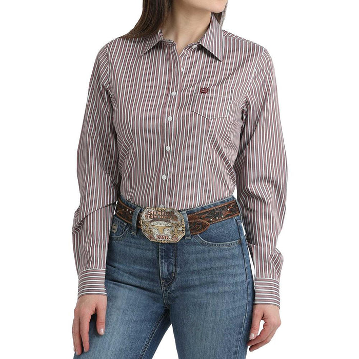 Women's Brown Multi Stripe Shirt