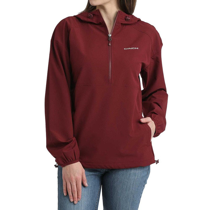 Women's Burgundy 1/2 Zip Windbreaker