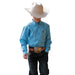 Boy's Blue Long Sleeve Button Shirt