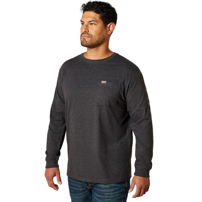 Men's Rebar Cotton Strong Charcoal Pocket Tee Shirt