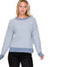 Women's Slate Blue Checkerboard Striped Top