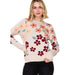 Women's Taupe Floral Jacquard Pullover
