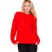 Women's Red Long Sleeve Pullover Sweater