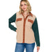 Women's Taupe Color Block Corduroy Jacket