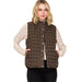 Women's Taupe Plaid Puff Vest